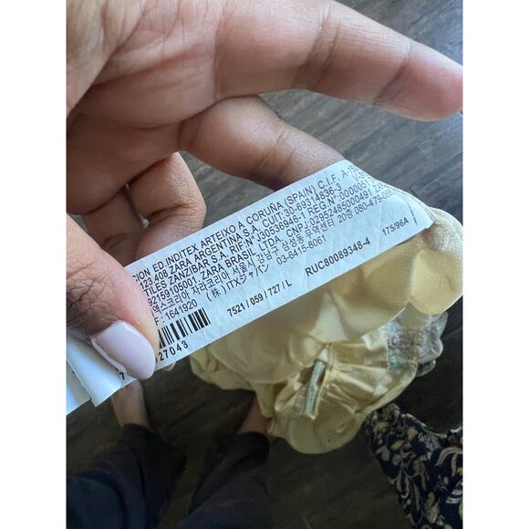 Zara Embroidered Dress Limited Edition Vanilla Beige Yellow Large 7521/059 - Picture 11 of 11